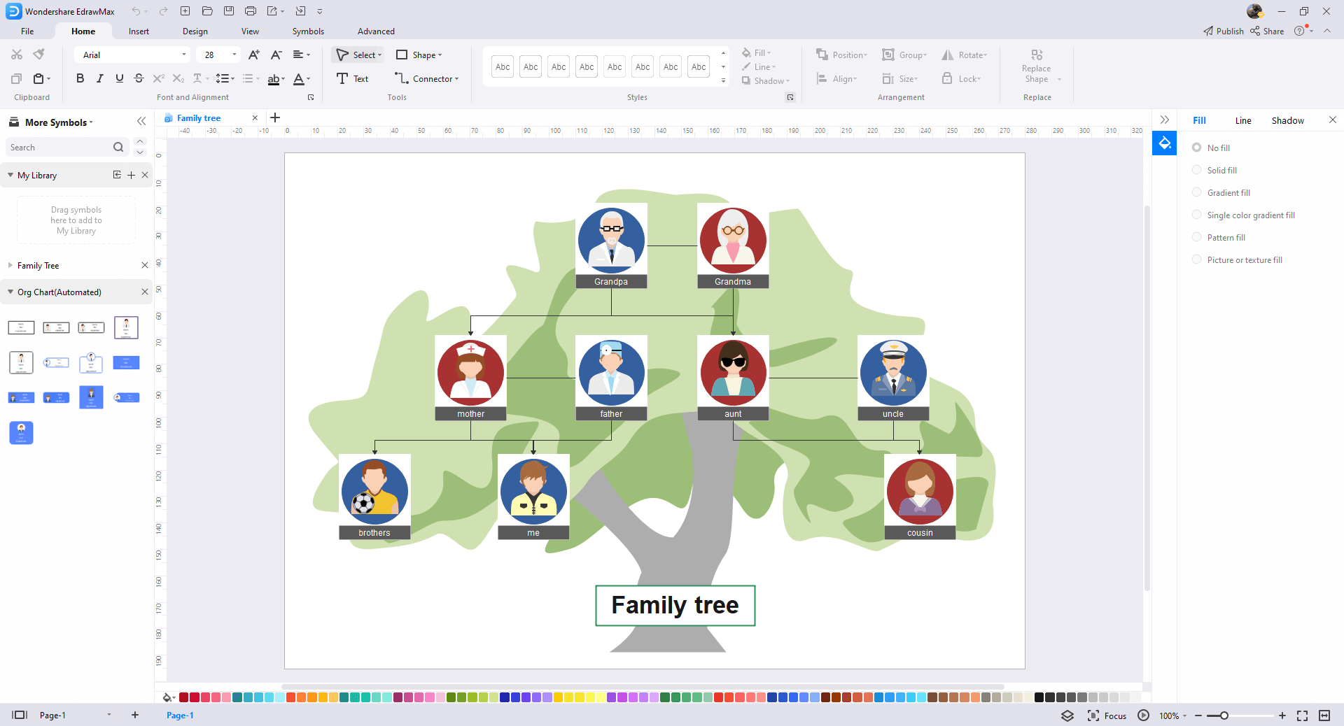 Draw Once Upon A Time Family Trees Online