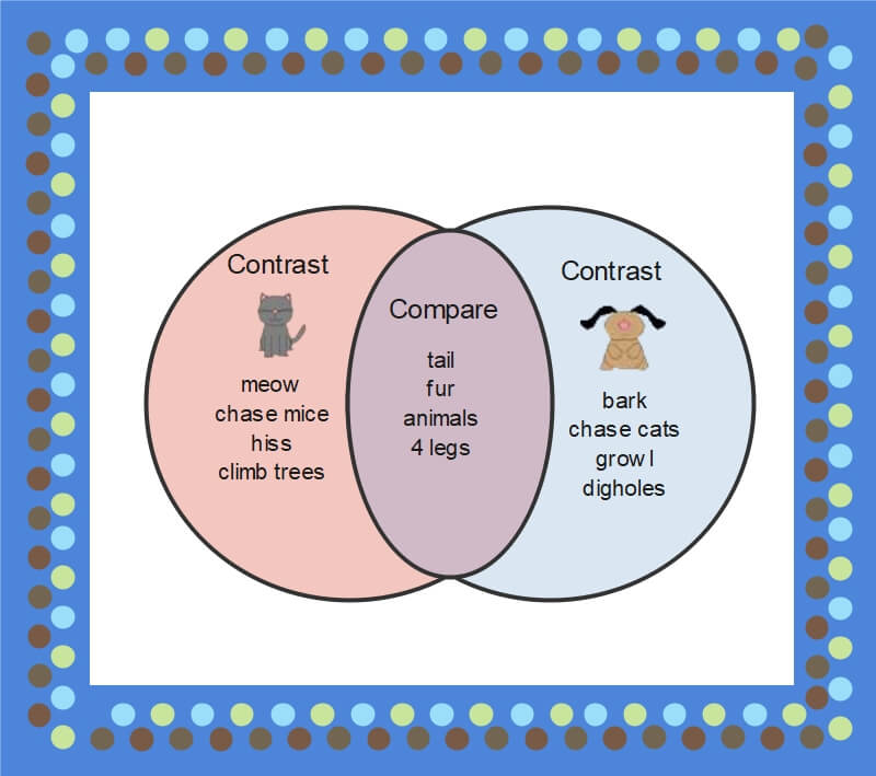 content compare and contrast graphic organizer