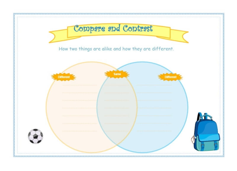 compare and contrast chart examples