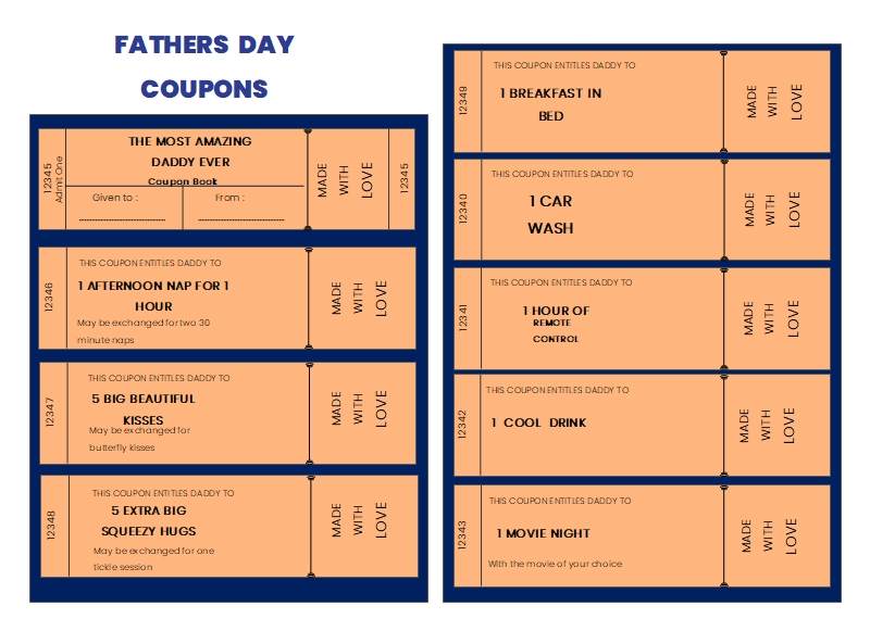 Father Day Coupon Template