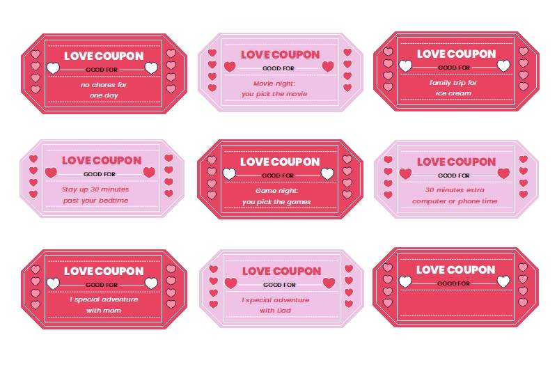 Blank Love Coupon Template