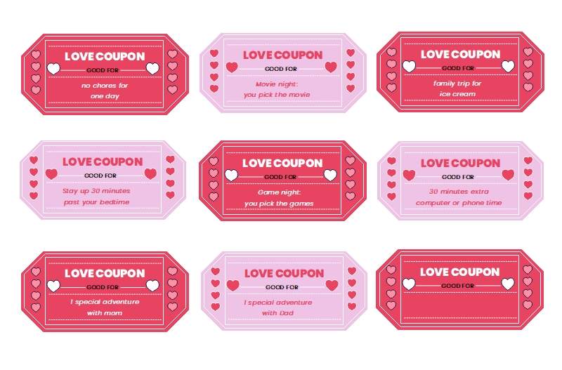 Editable Coupon Template - Print Your Own  Coupons - 6 colours,   Coupon Template, Editable  Coupons,  Voucher Template