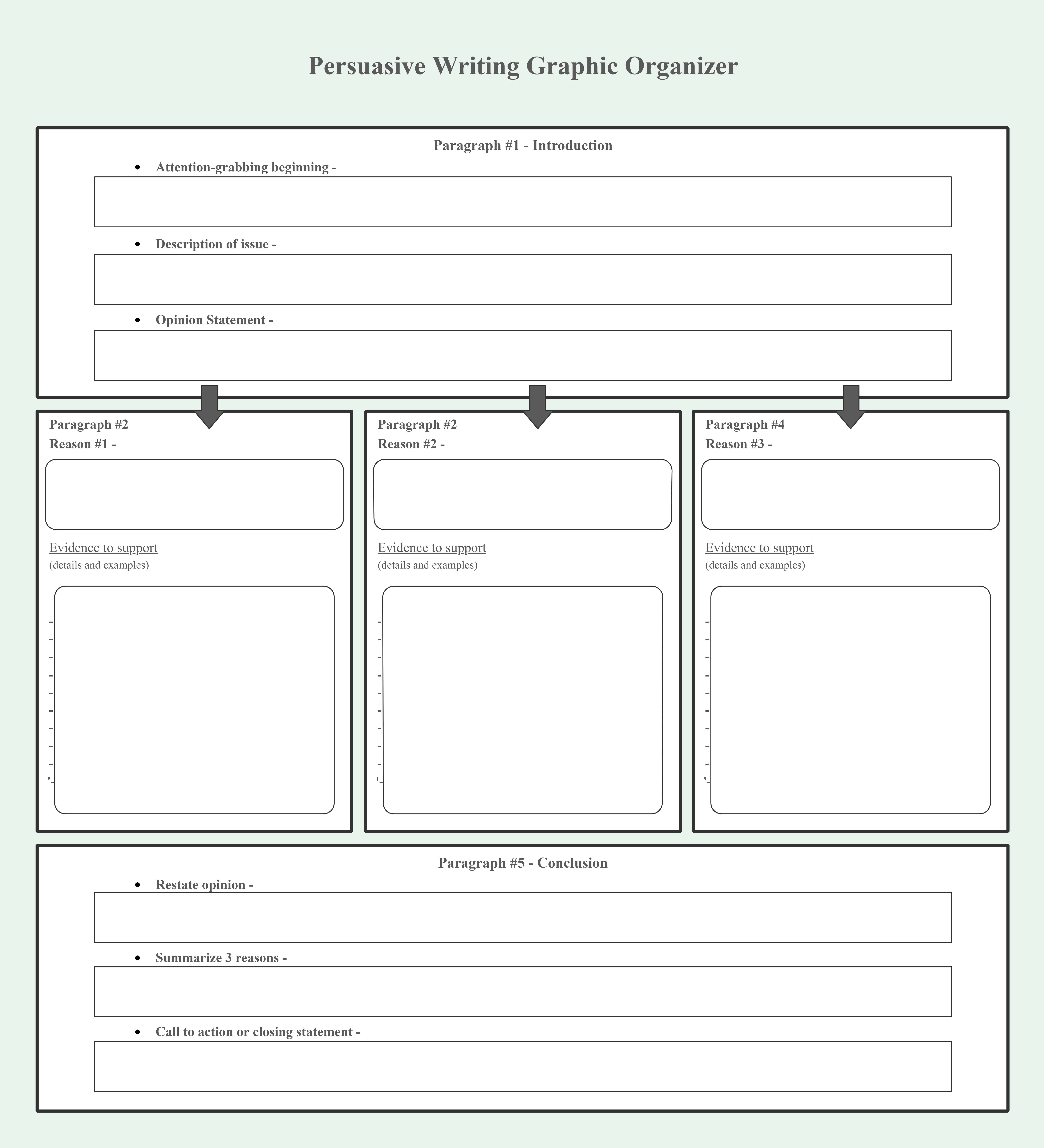 Persuasive Essay Graphic Organizer