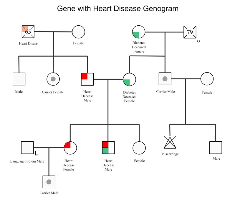 genogram symbol key for sickness