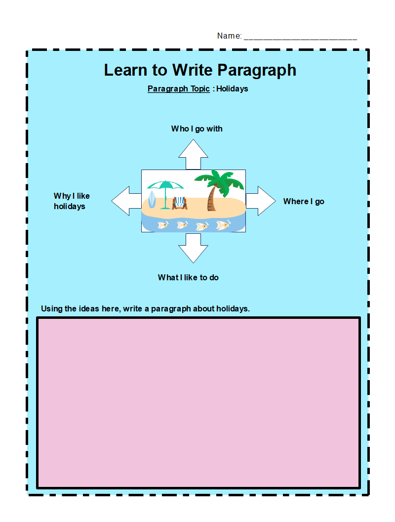Writing a Paragraph Graphic Organizer