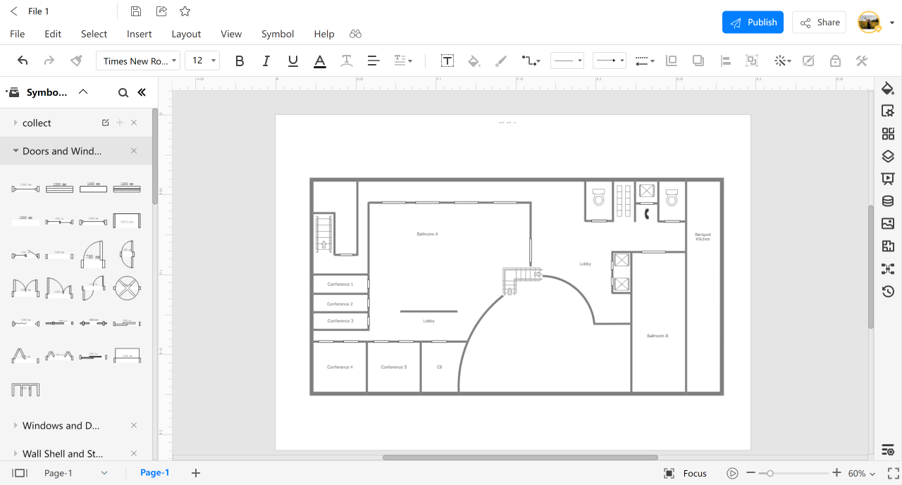 hotel lobby plan with dimensions