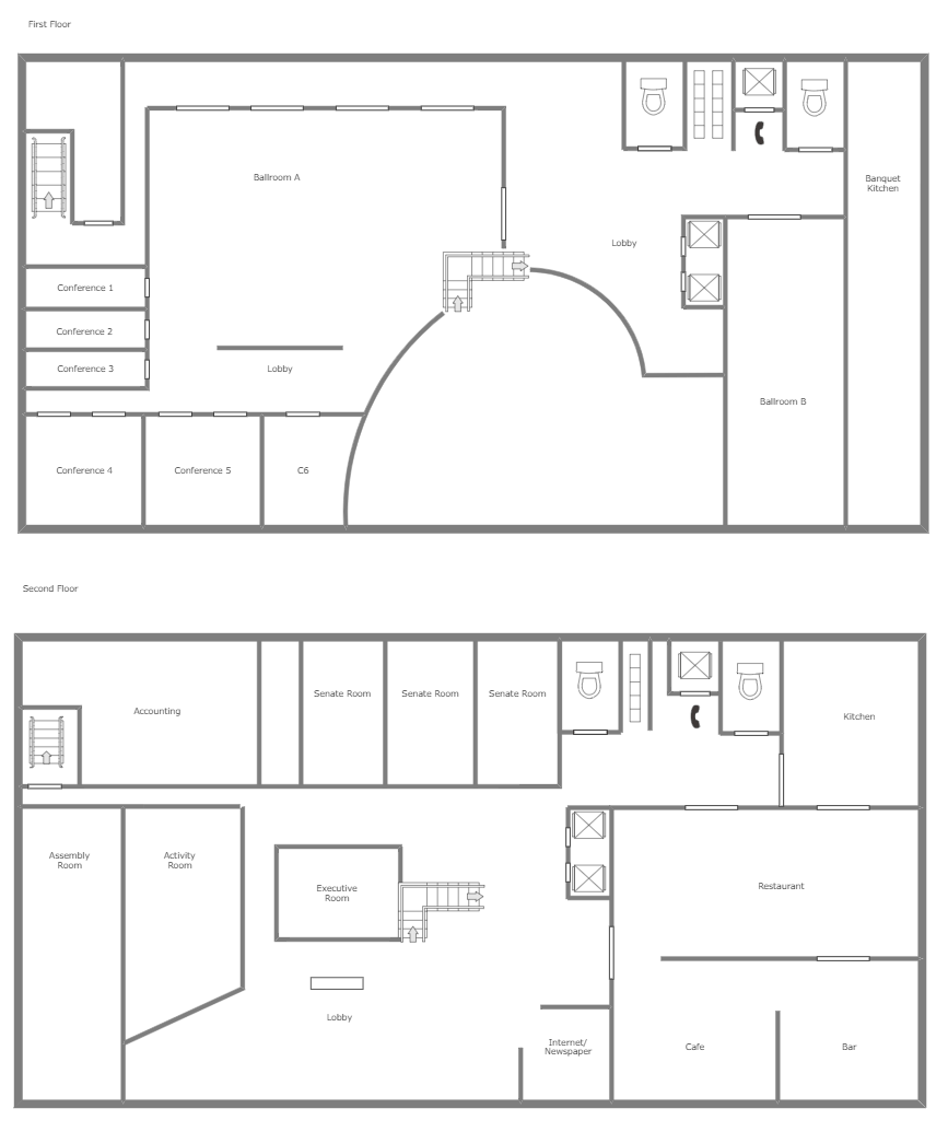 hotel lobby plan with dimensions