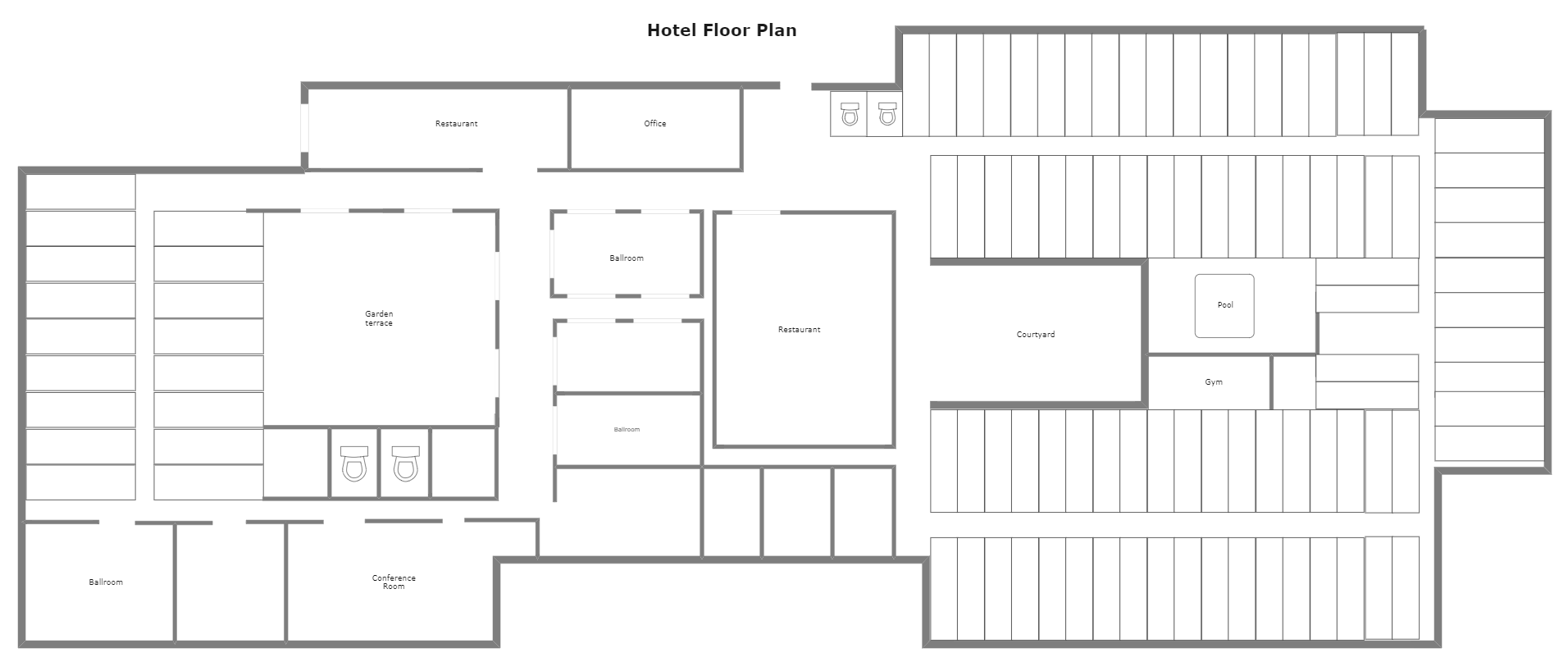 Grundriss eines Hotelzimmers