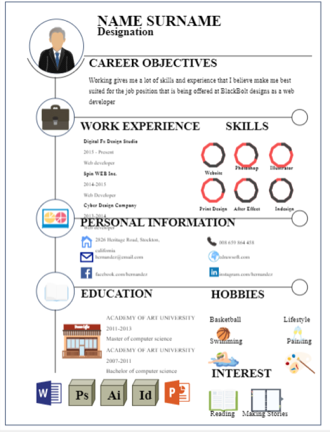 infographic resume template word free