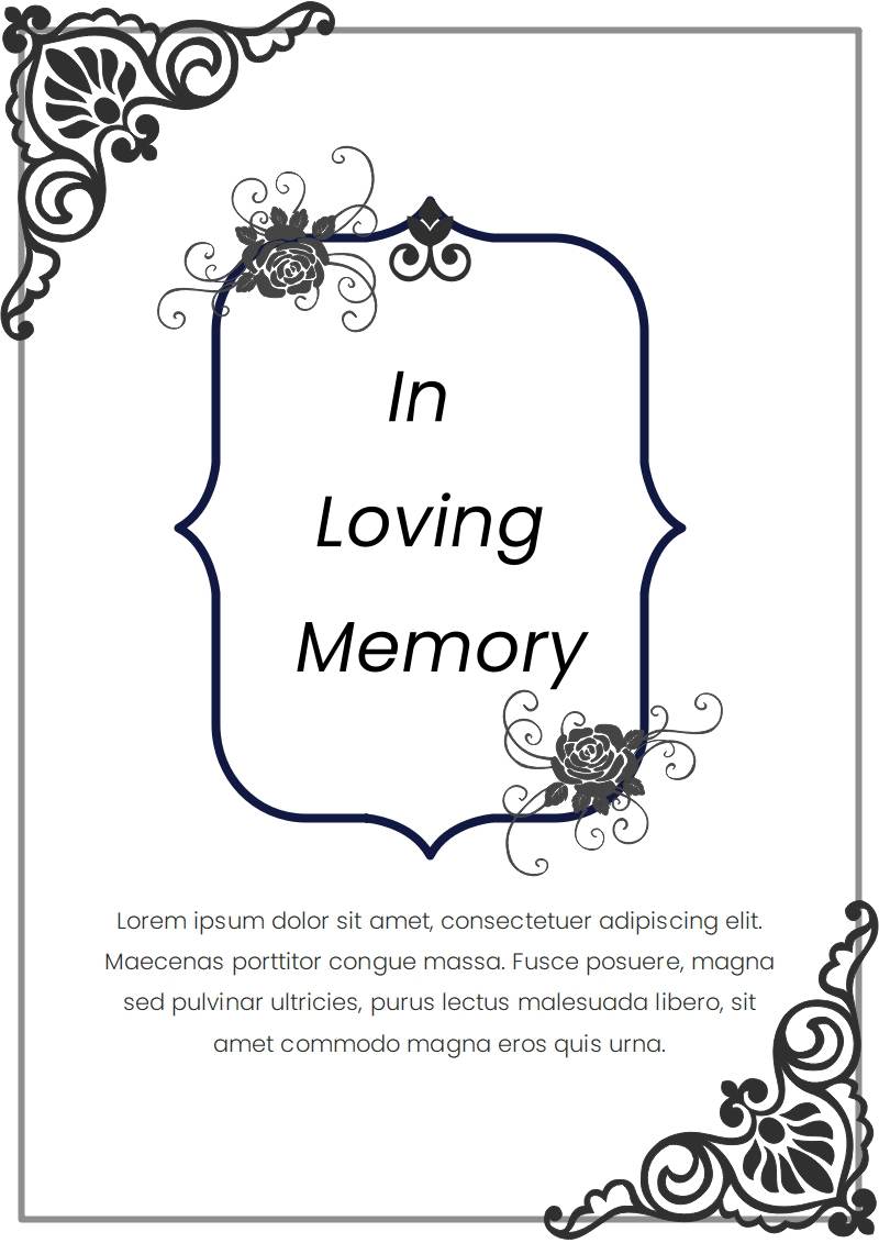 Blank Funeral Invitation Card