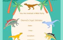 Dinosaur Invitation Card