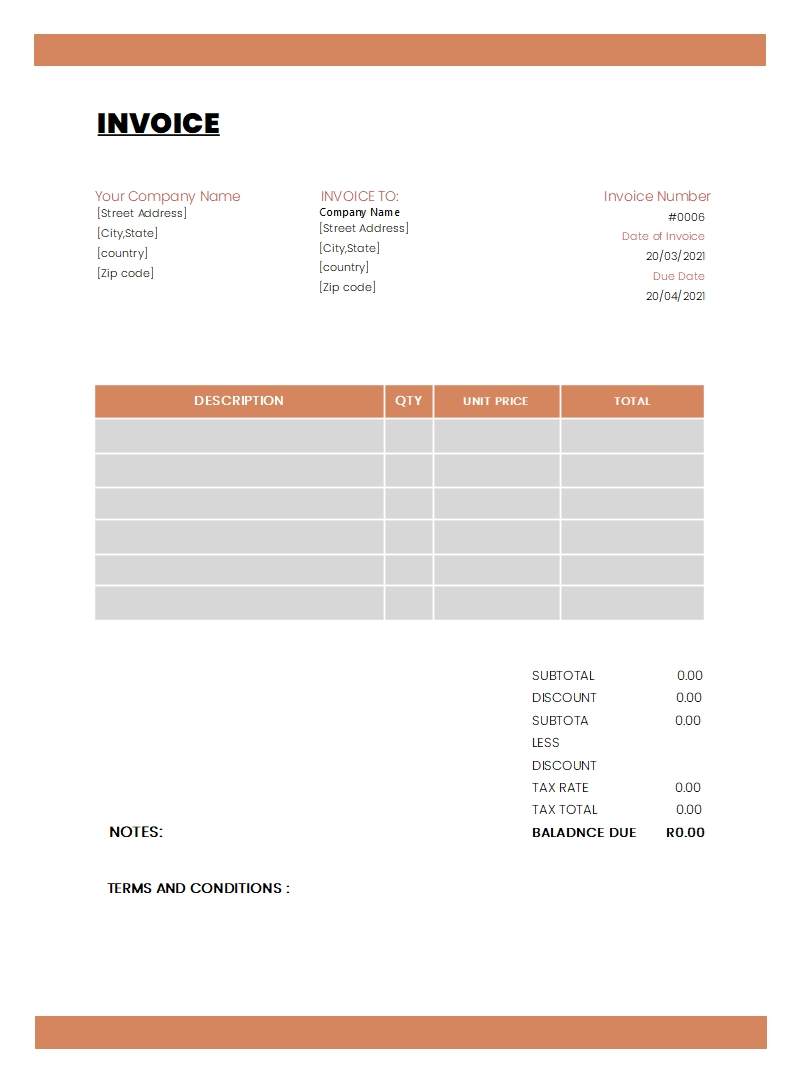 Commercial Invoice Template