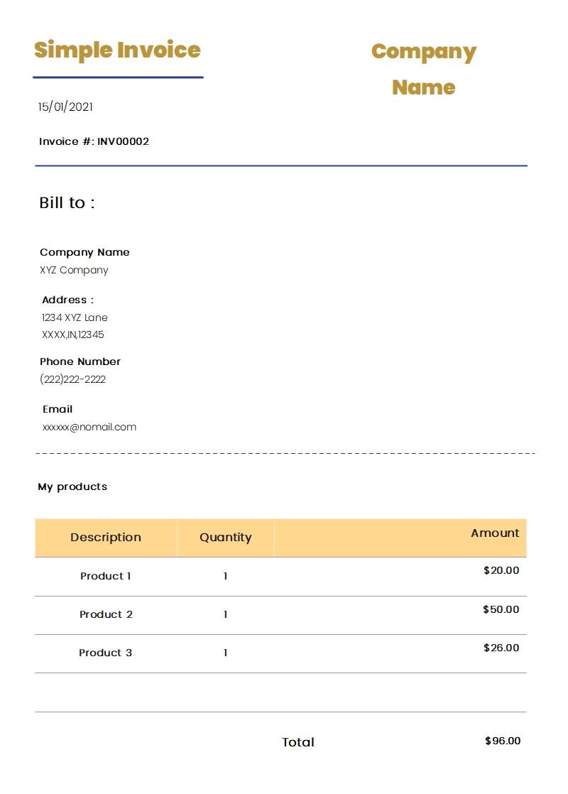 Simple Invoice Template