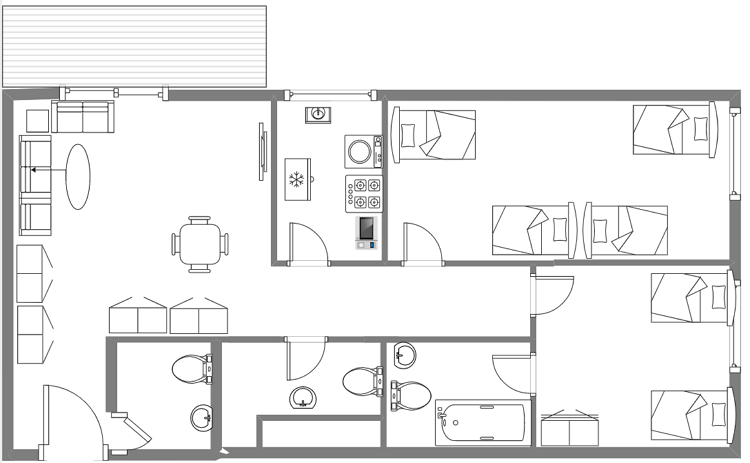 plan de la petite salle de séjour