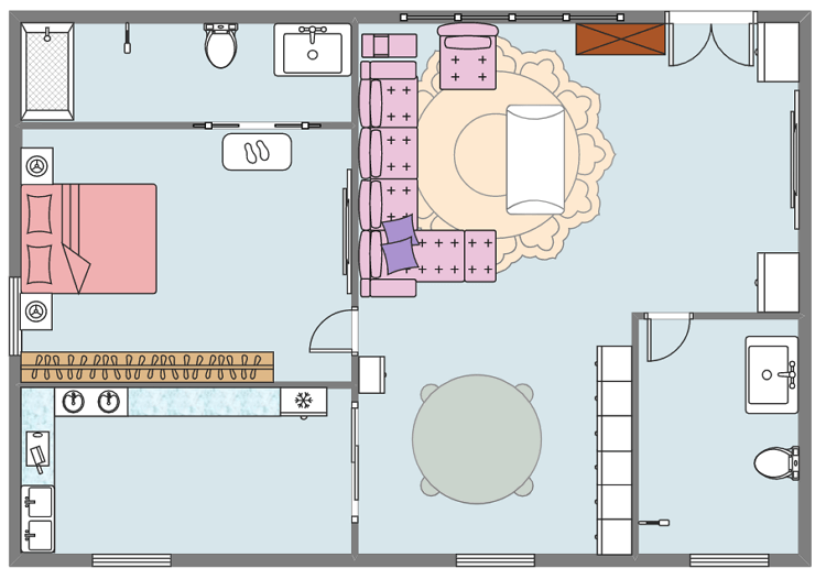 plan de meubles de salon