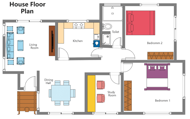 Plan de sol de salon