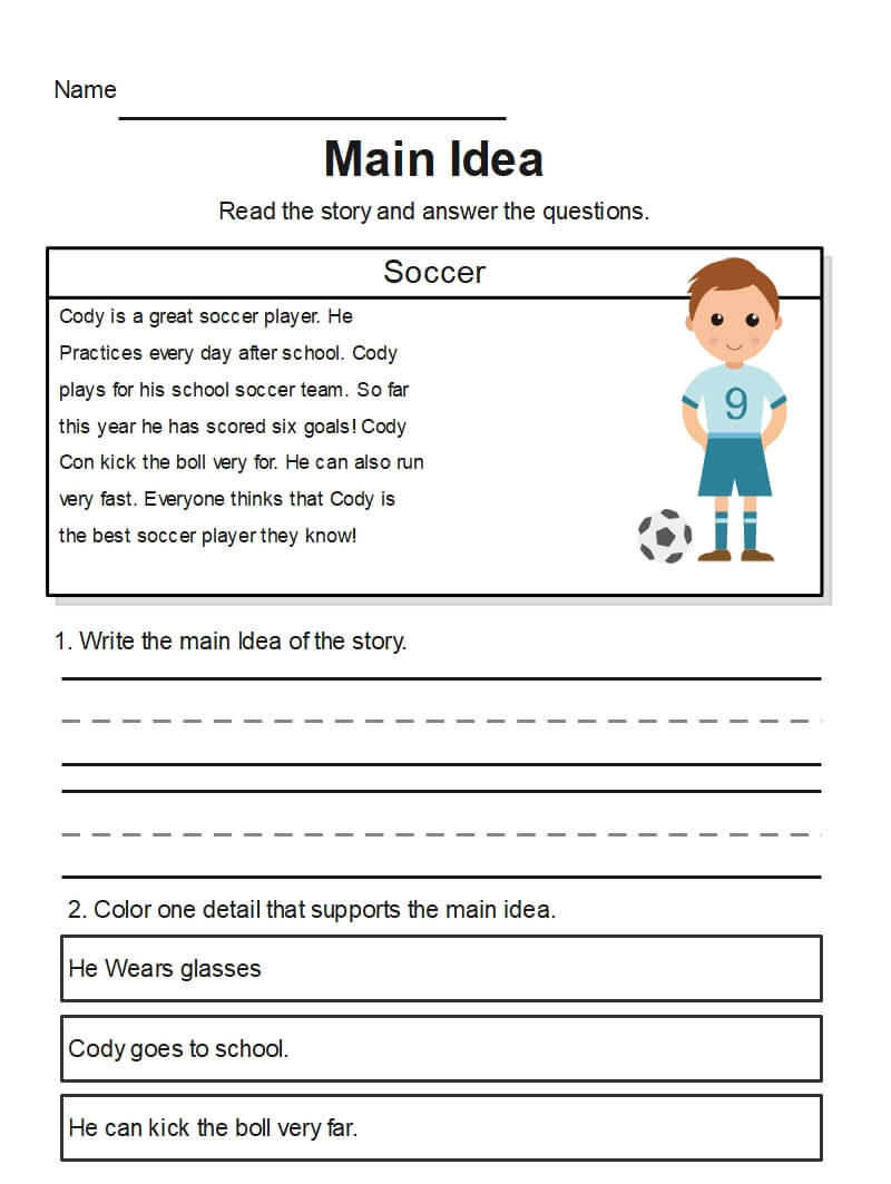 Main Idea Key Details Graphic Organizer