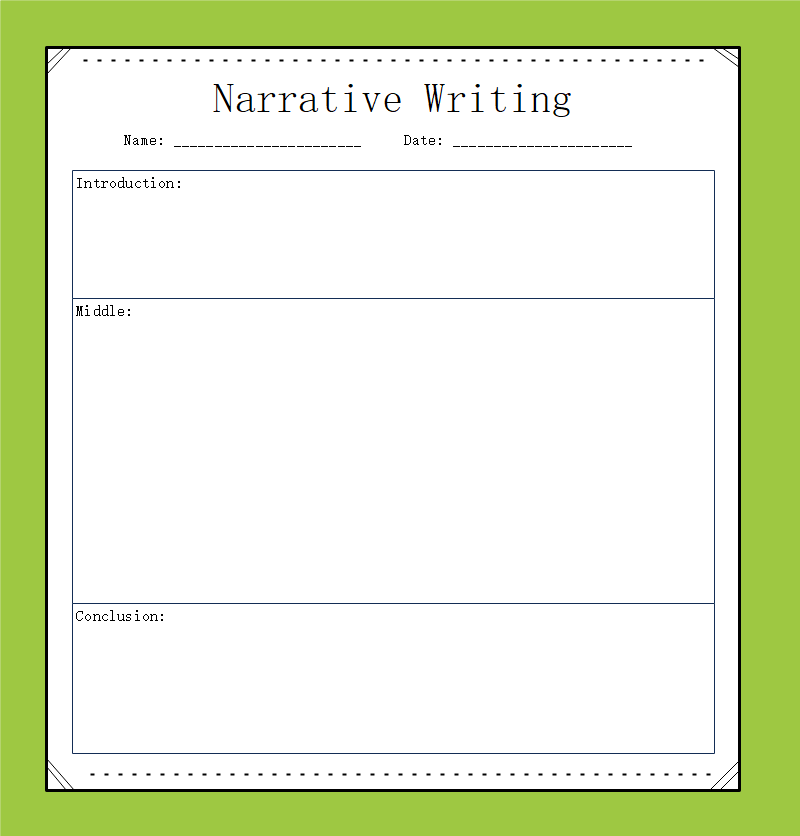 personal narrative writing template