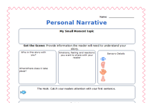 Feuille de travail interactive - Organisateur graphique de narration personnelle