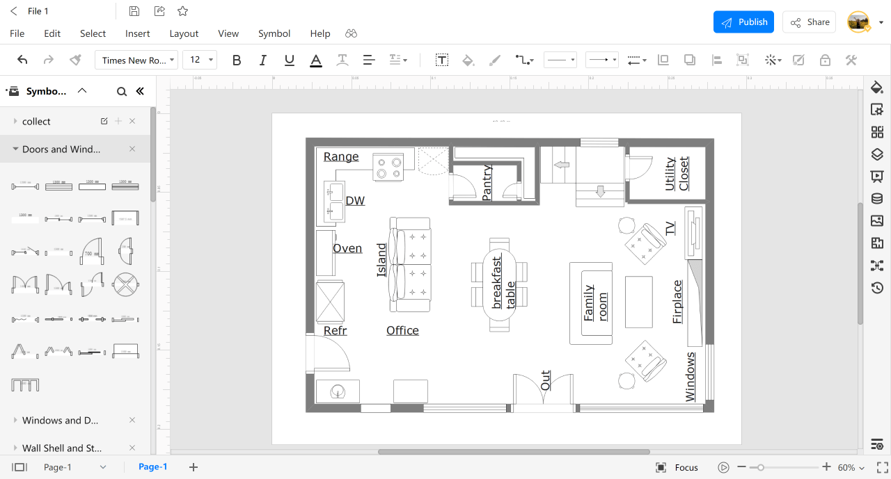 Création de plans d'étage en ligne - EdrawMax