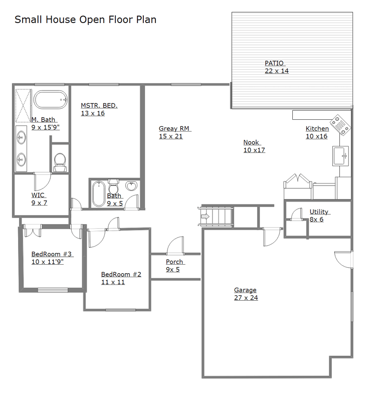 Small House Open Floor Plan