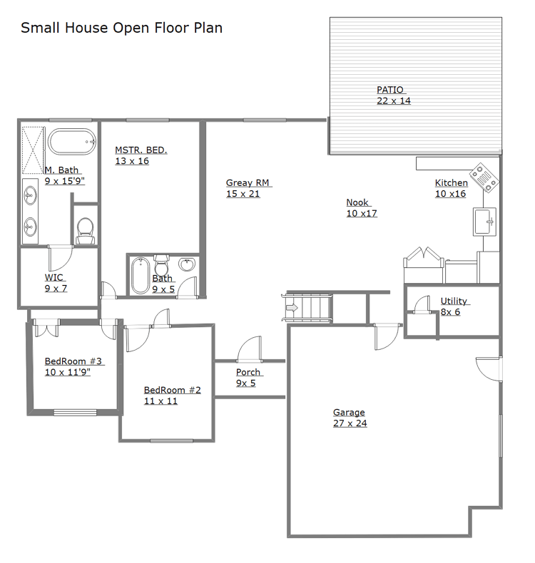 Kleines Haus Offener Grundriss