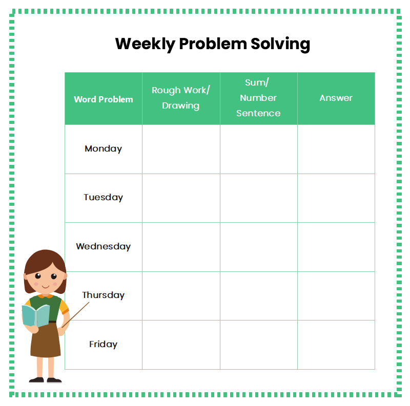 Weekly Problem and Solution Graphic Organizer