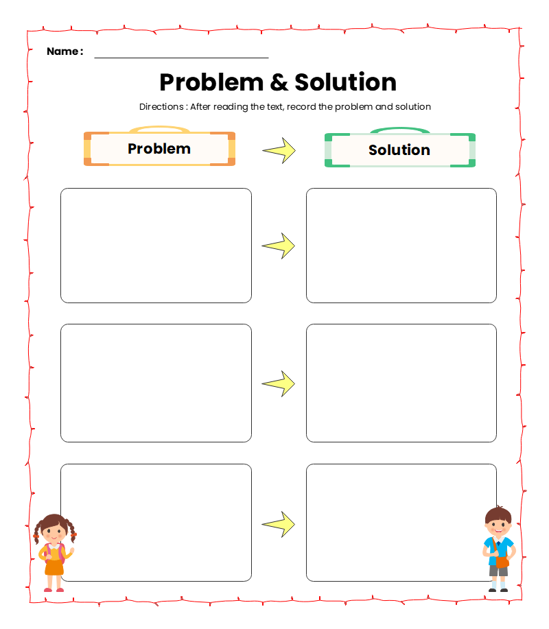 Problem And Solution Graphic Organizer Examples