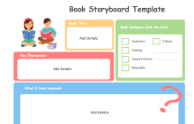Book Storyboard Graphic Organizer