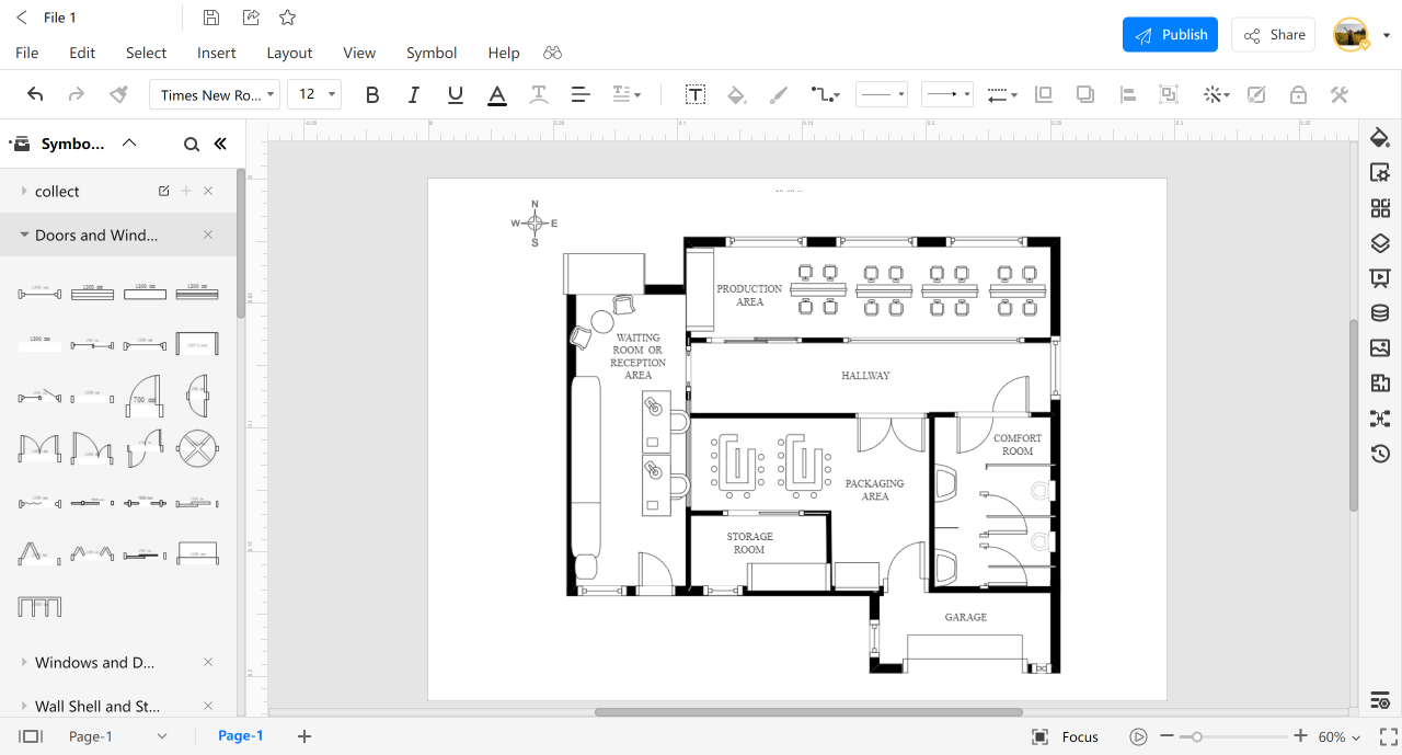 Création de plans d'étage en ligne - EdrawMax