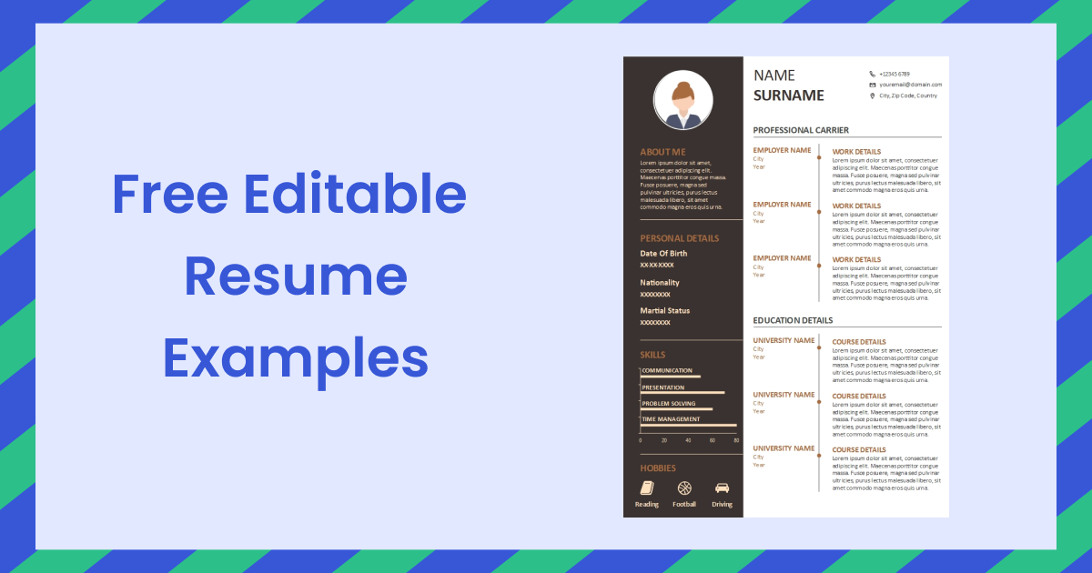 Free Editable Resume Templates Examples | EdrawMax Online