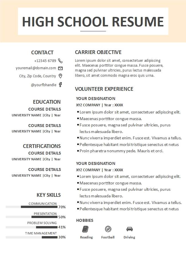 High School Resume Example