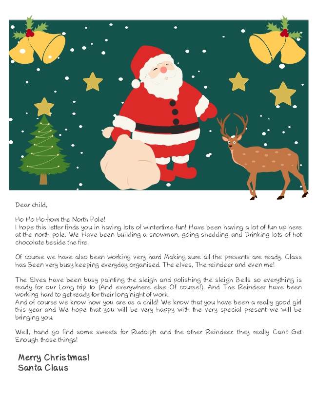 Free Printable Fill in The Blanks Letter from Santa Template
