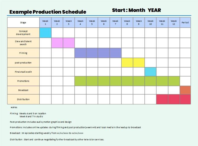 Production Schedule Template