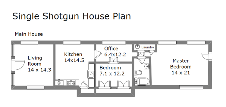 two story shotgun house floor plan