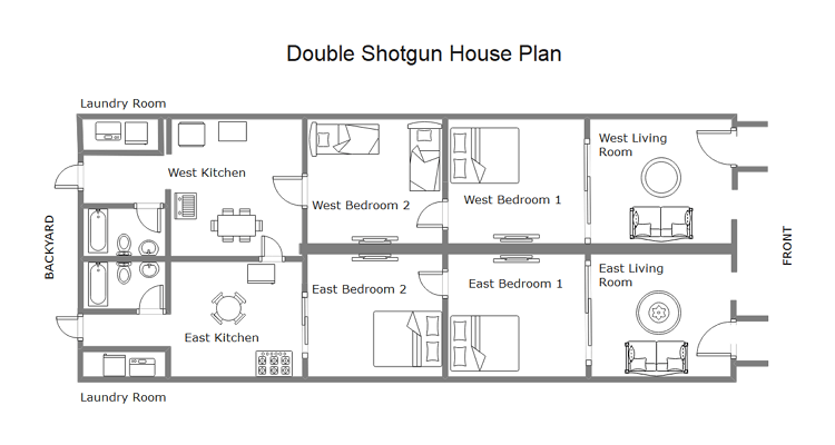 two story shotgun house floor plan