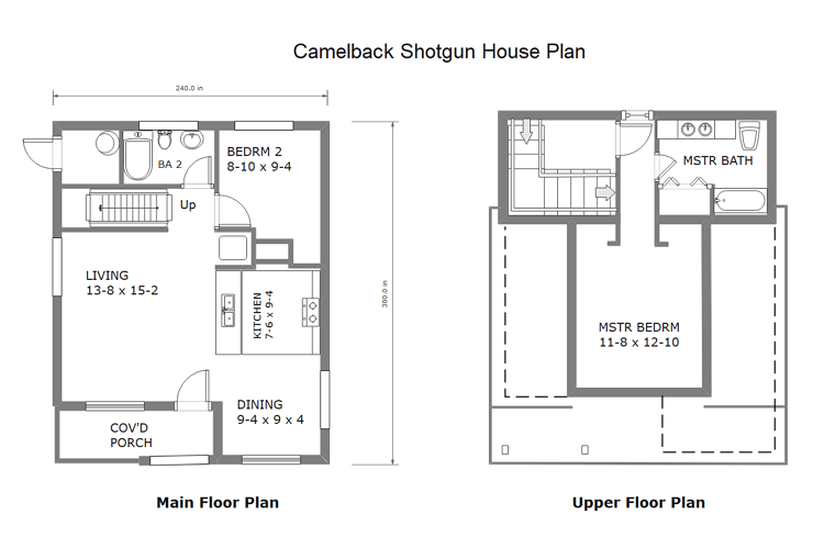 two story shotgun house floor plan