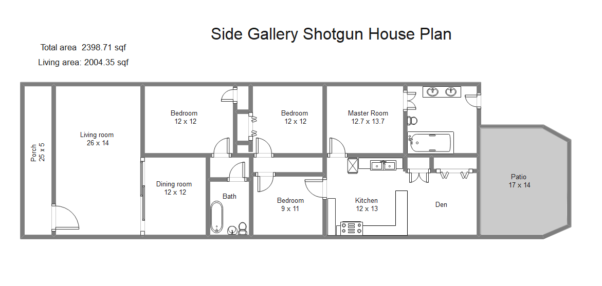 Double Shotgun House Floor Plan double-shotgun-house-floor-plan
