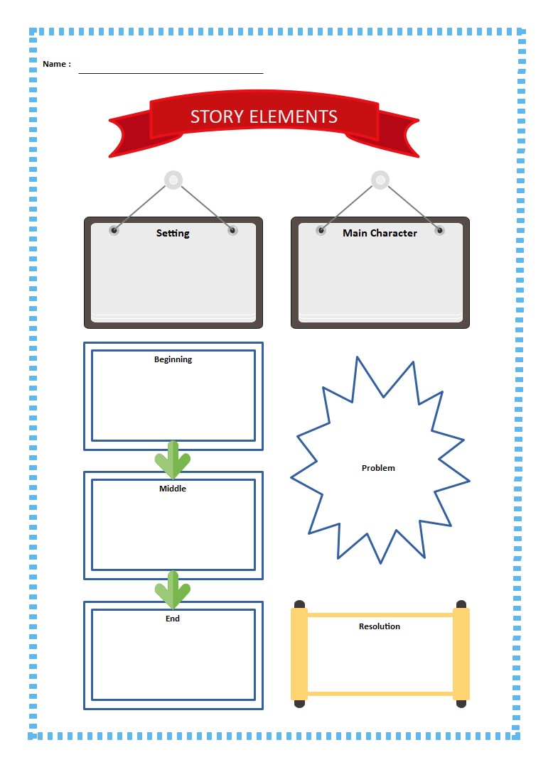 Story Elements Graphic Organizer Middle School