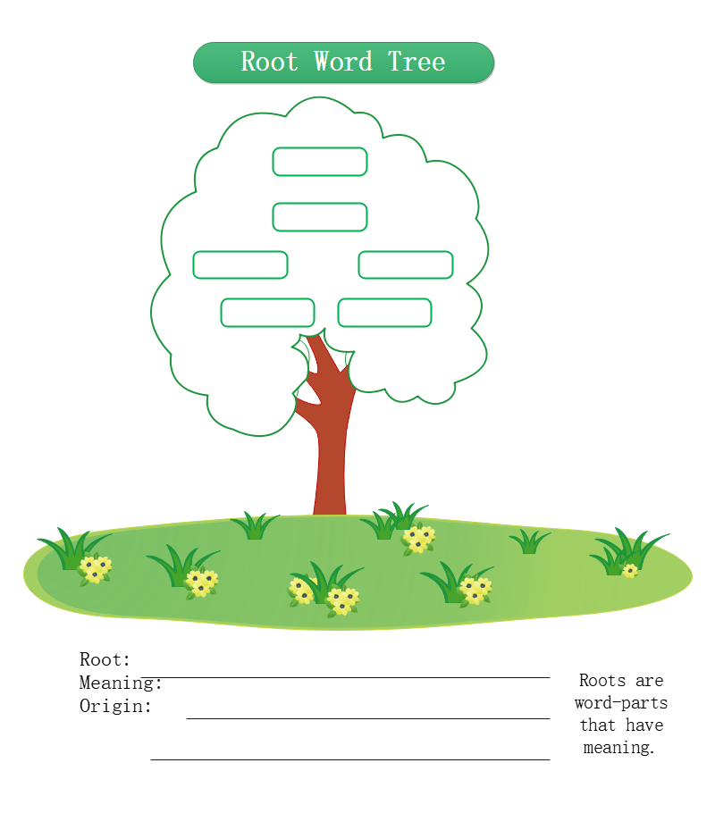 Organisateur graphique d'arbre de mots racines grecques et latines