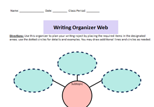 Brainstorming Web Graphic Organizer