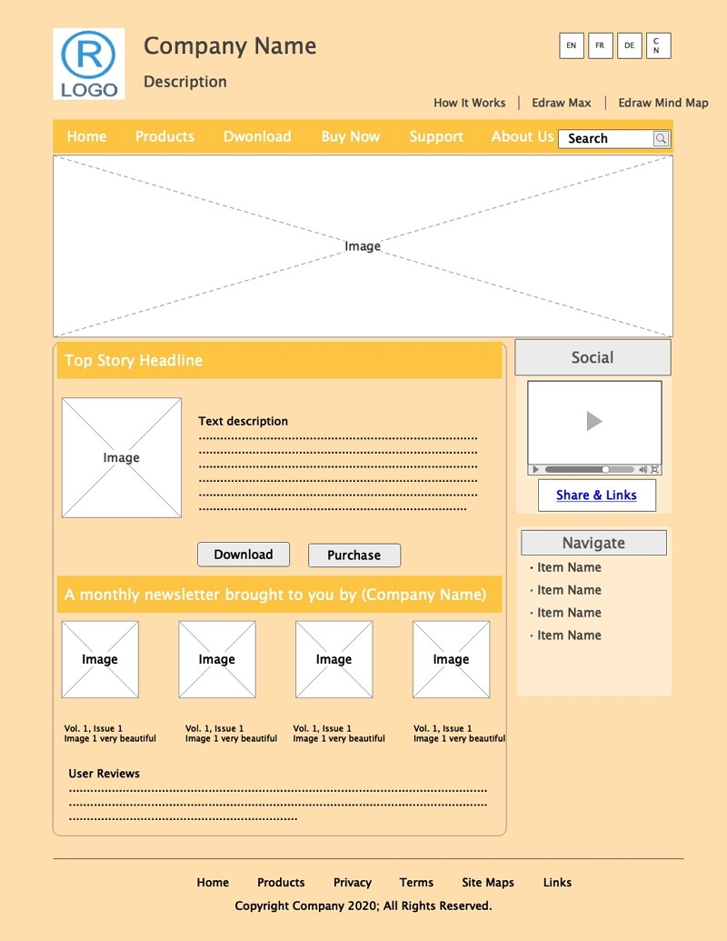 E-Commerce Website Wireframe