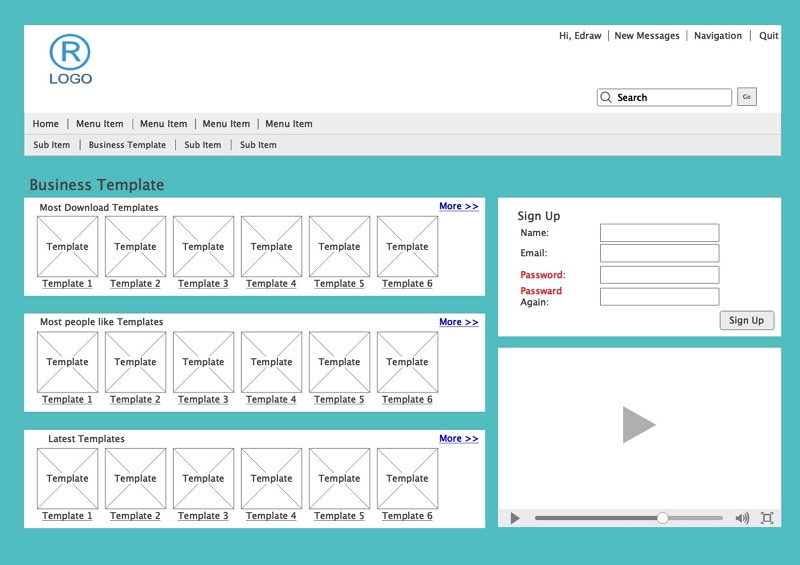 Community Website Wireframe