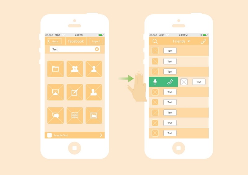 iPhone Wireframe Exemple