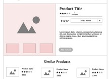 online shopping store website wireframe
