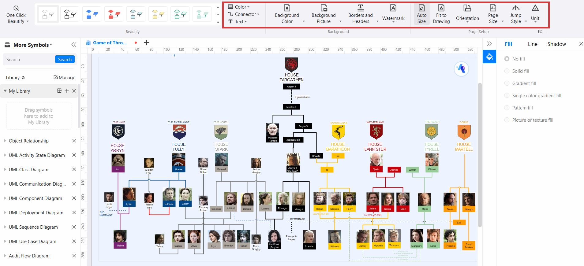family tree from Game of Thrones