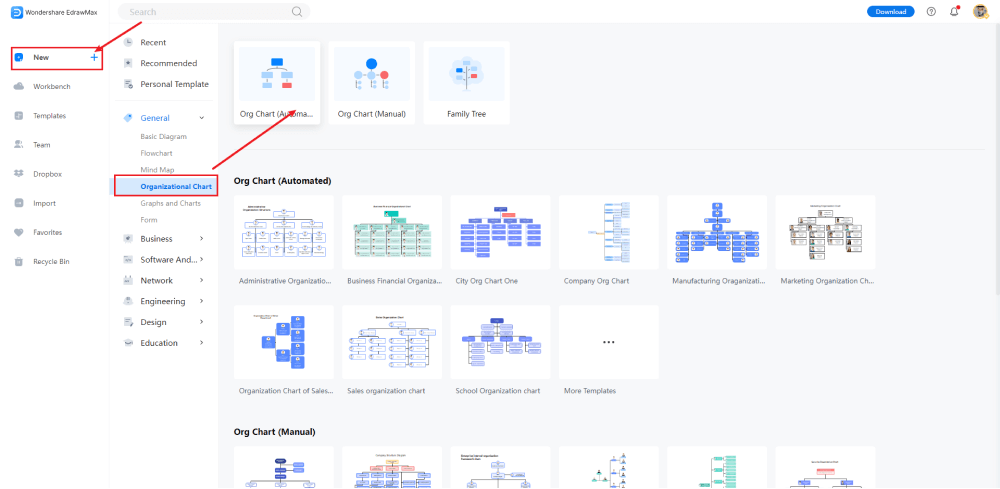 Create an Organizational Chart in EdrawMax