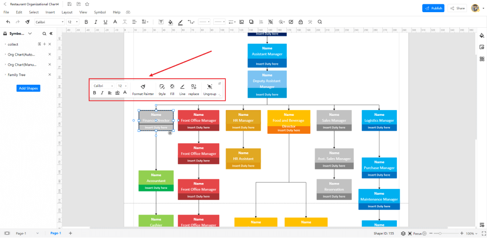 organization chart excel template