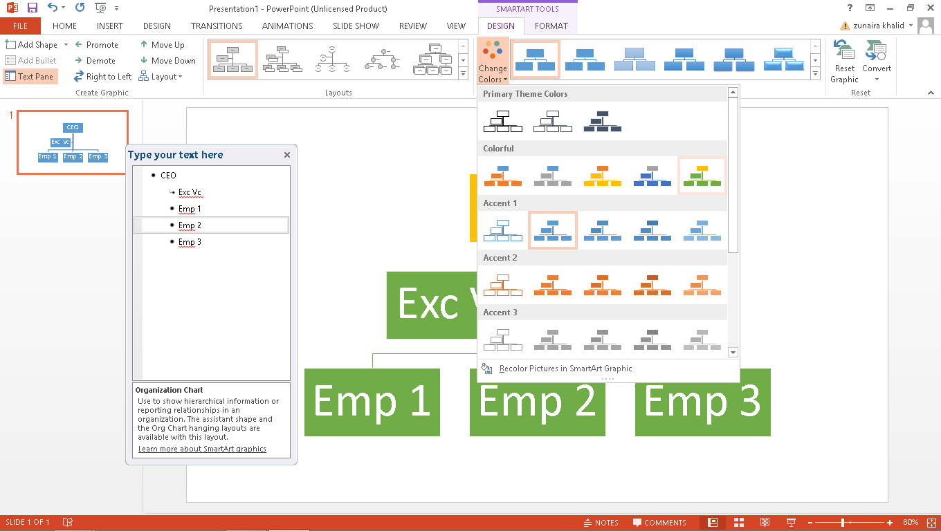 Create an Organizational Chart in PowerPoint