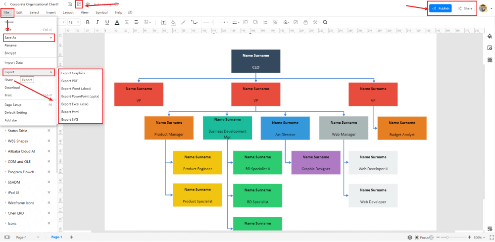 How To Create An Organizational Chart In Word EdrawMax Online 2022 